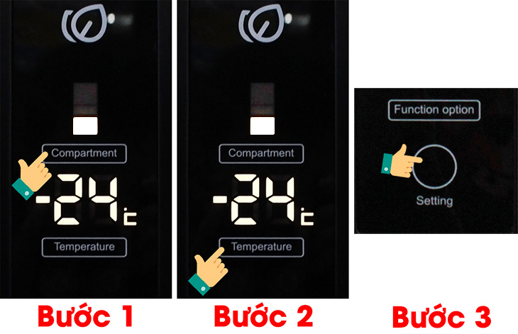 Cách chỉnh nhiệt độ tủ lạnh Sanyo bằng bảng điều khiển1