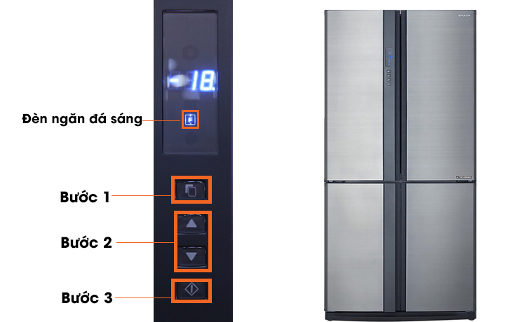 Cách điều chỉnh nhiệt độ cho tủ lạnh Sharp bằng bảng điều khiển