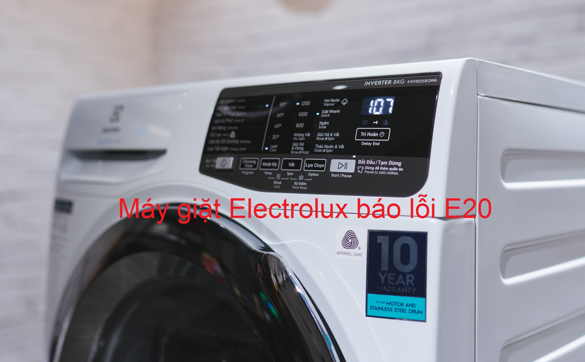 máy giặt electrolux báo lỗi e20