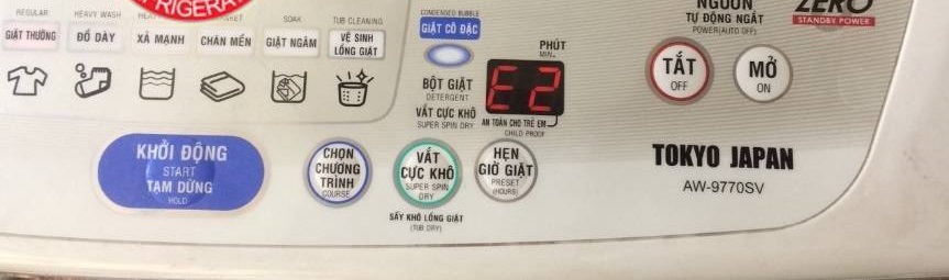 2 cách khắc phục máy giặt Toshiba báo lỗi E2 tại nhà từ A - Z