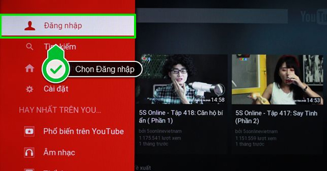 Cách đăng nhập tài khoản YouTube trên tivi Samsung2
