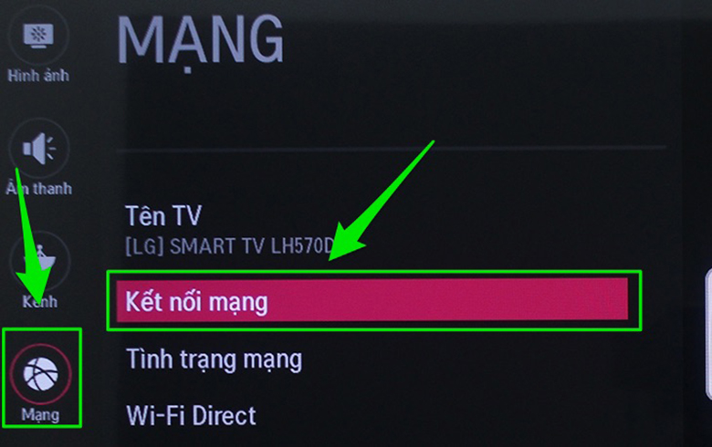 cách kết nối wifi cho tivi LG thường